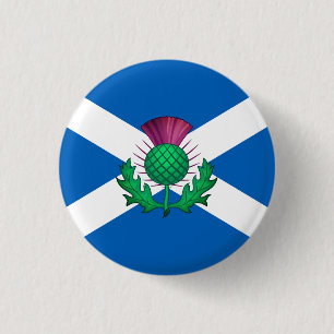 Flag of Scotland with Thistle superimposed Button