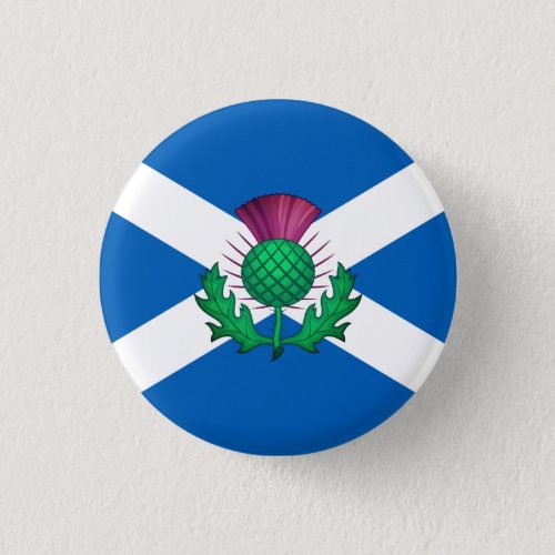 Flag of Scotland with Thistle superimposed Button