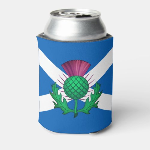 Flag of Scotland with Thistle superimposed Can Cooler