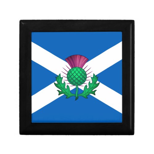 Flag of Scotland with Thistle superimposed Gift Box