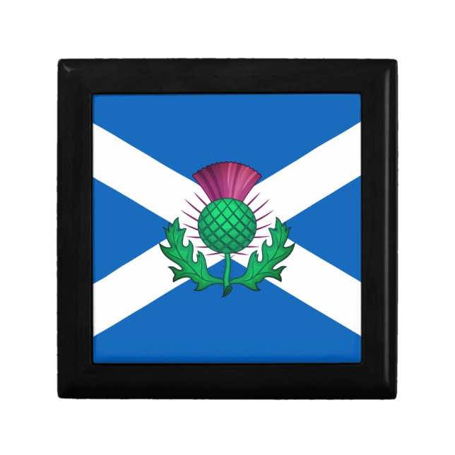 Flag of Scotland with Thistle superimposed Gift Box (Front)