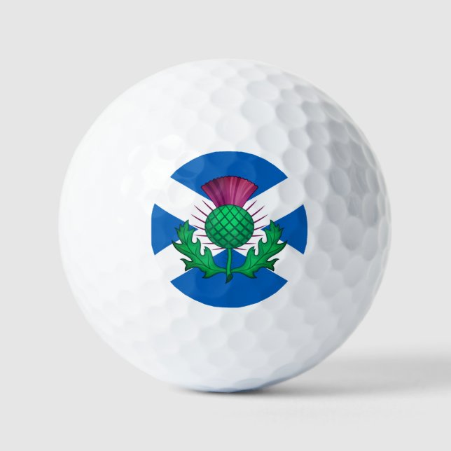 Flag of Scotland with Thistle superimposed Golf Balls (Front)