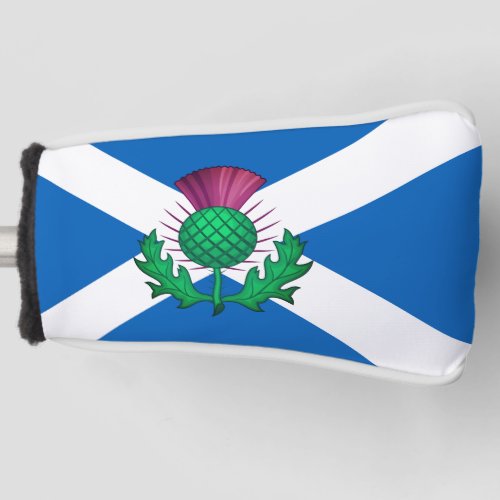 Flag of Scotland with Thistle superimposed Golf He Golf Head Cover