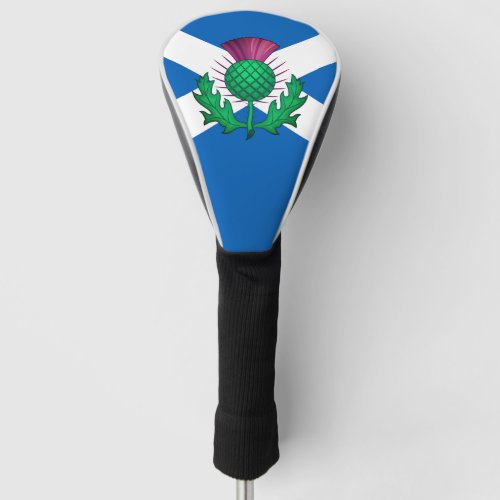 Flag of Scotland with Thistle superimposed Golf Head Cover