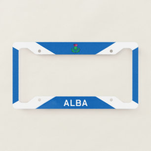 Flag of Scotland with Thistle superimposed License Plate Frame