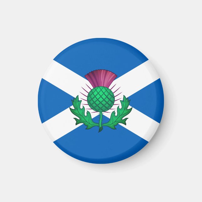 Flag of Scotland with Thistle superimposed Magnet (Front)