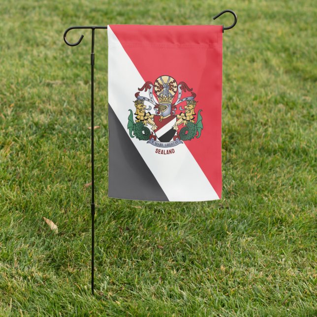 Flag of Sealand, with coat of arms superimposed (In SItu)
