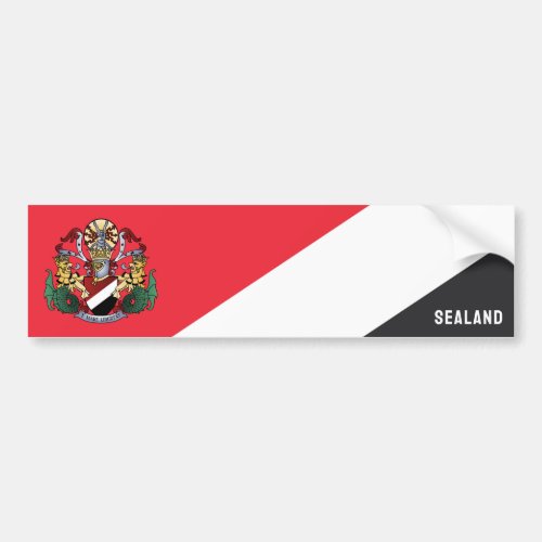 Flag of Sealand with coat of arms superimposed Bumper Sticker