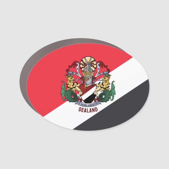 Flag of Sealand, with coat of arms superimposed Car Magnet (Front)