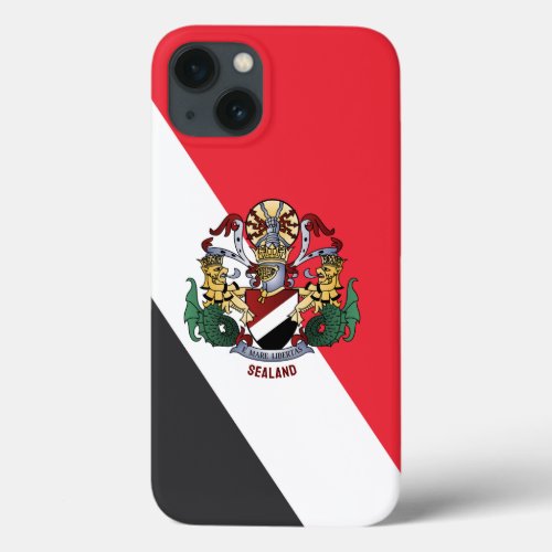Flag of Sealand with coat of arms superimposed iPhone 13 Case