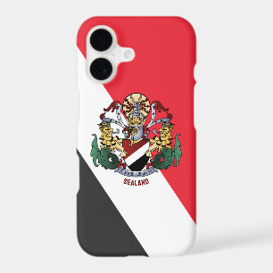 Flag of Sealand, with coat of arms superimposed iPhone 17 Case