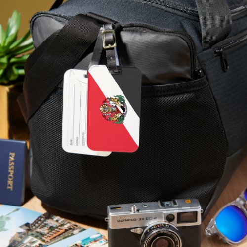 Flag of Sealand with coat of arms superimposed Luggage Tag