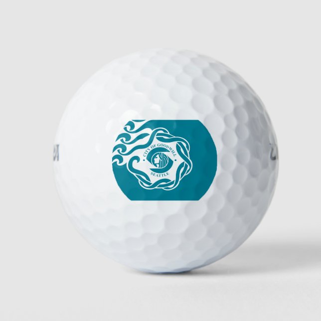 Flag of Seattle (Washington) Golf Balls (Front)