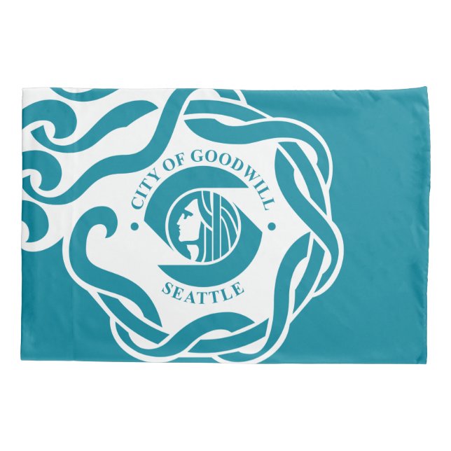 Flag of Seattle (Washington) Pillow Case (Back)