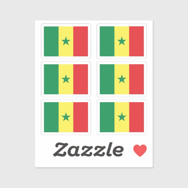 Flag of Senegal Collection pack of 6 Sticker (Sheet)