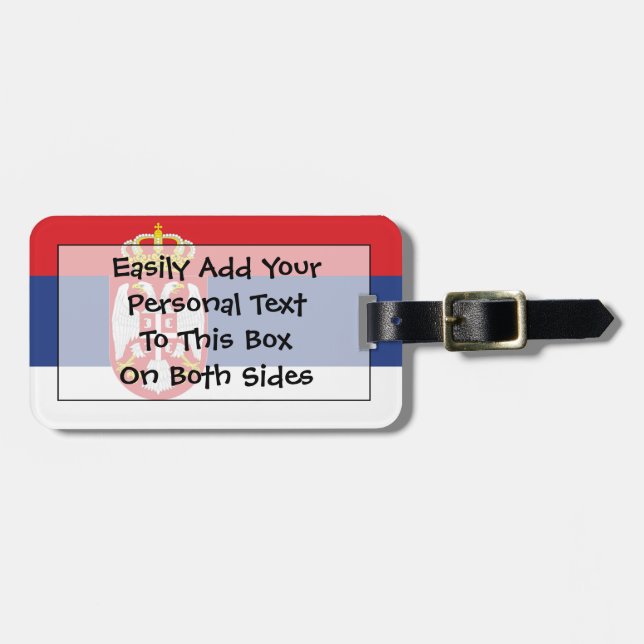 Flag of Serbia Easy ID Personal Luggage Tag (Front Horizontal)