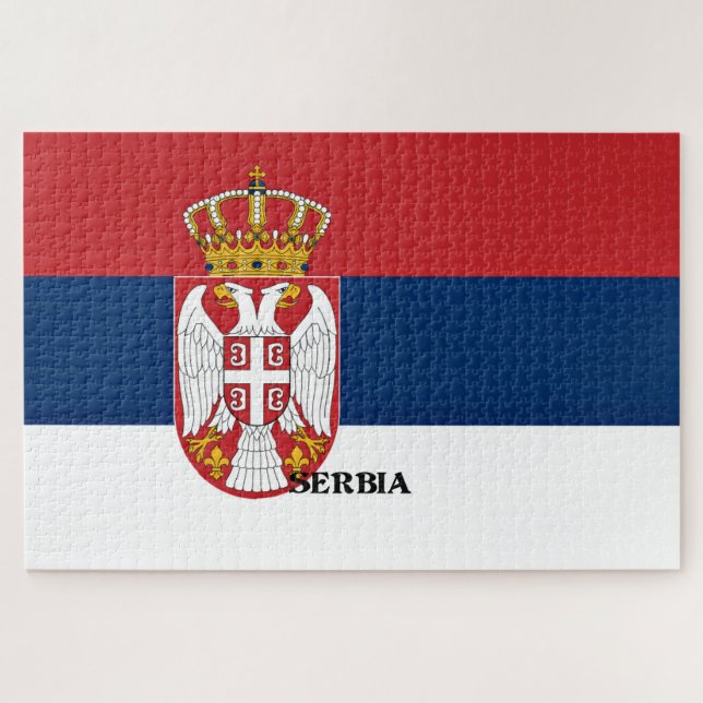 Flag of Serbia, labeled Jigsaw Puzzle (Horizontal)