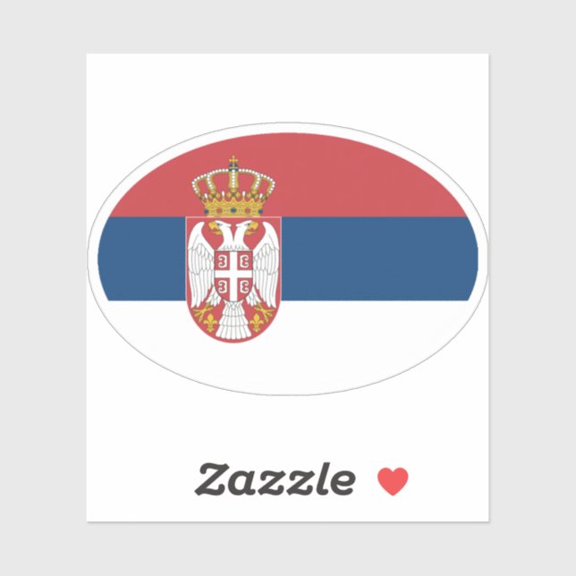 Flag of Serbia Oval Sticker (Sheet)
