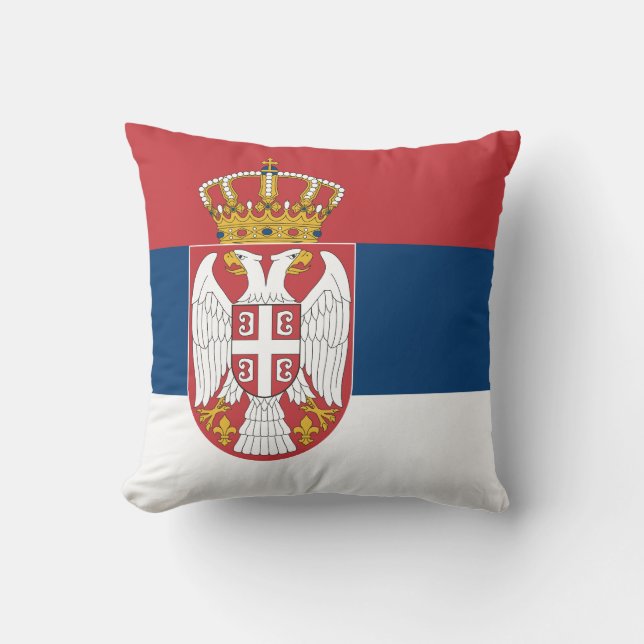 Flag of Serbia Throw Pillow (Front)