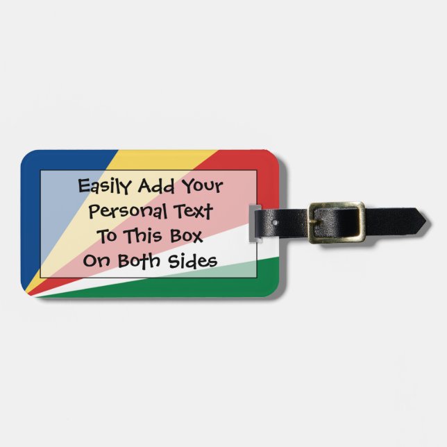 Flag of Seychelles Easy ID Personal Luggage Tag (Front Horizontal)