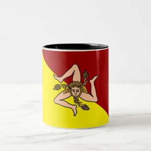 Flag of Sicilia (Sicily) (Italy) Two-Tone Coffee Mug