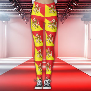 Flag of Sicily All-Over Print Trinacria Leggings