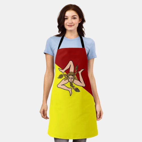 Flag of Sicily Italy  Apron