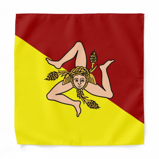 Flag of Sicily (Italy) Bandana (Front)