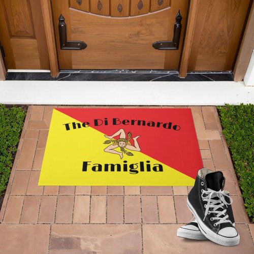 Flag of Sicily Sicilian Family Welcome Mat