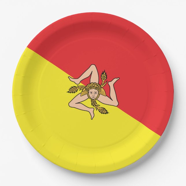 Flag of Sicily - Sicilian Party Paper Plates (Front)