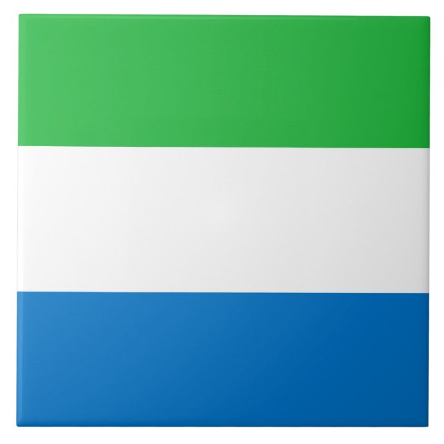 Flag of Sierra Leone Ceramic Tile (Front)