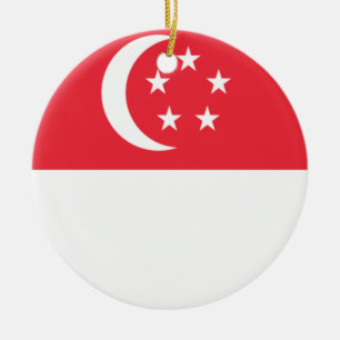 Flag of Singapore Ceramic Ornament