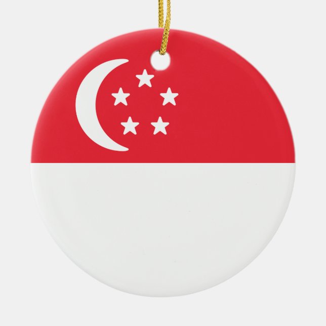 Flag of Singapore Ceramic Ornament (Front)
