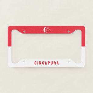 Flag of Singapore License Plate Frame