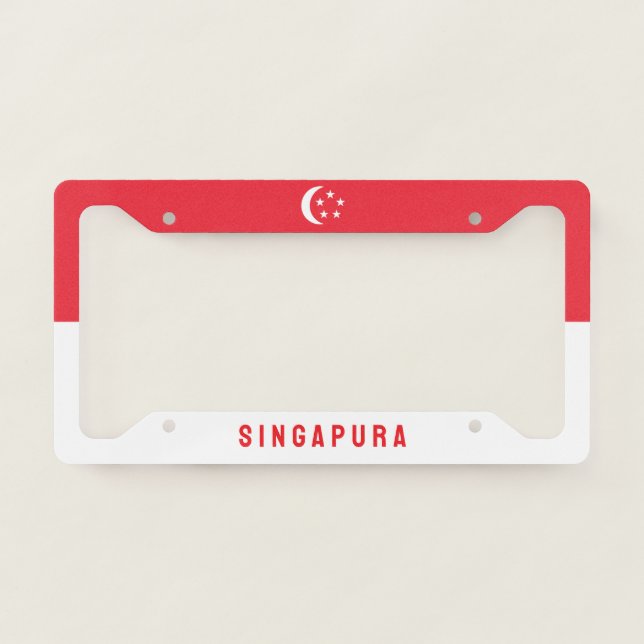Flag of Singapore License Plate Frame (Front)
