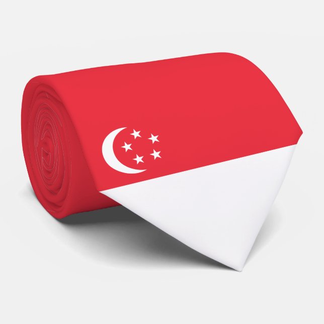 Flag of Singapore Neck Tie (Rolled)