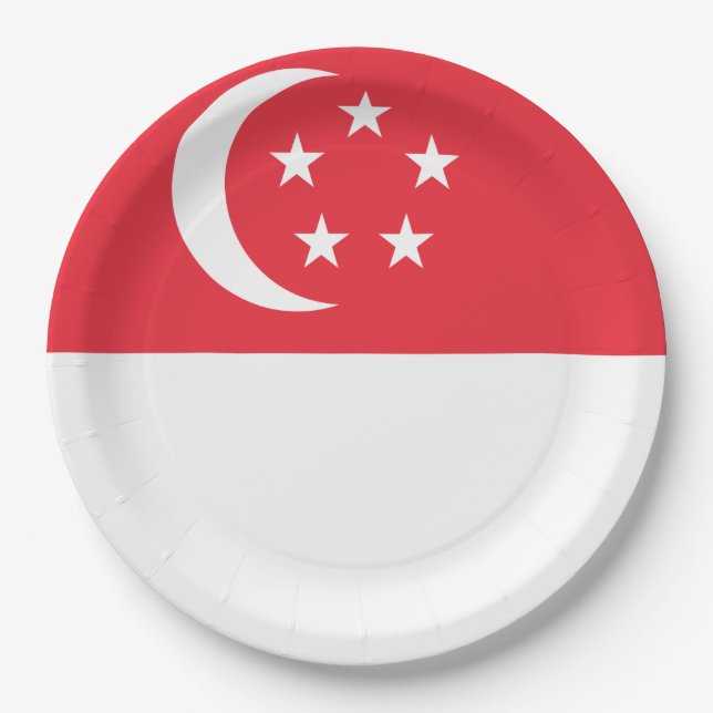 Flag of Singapore Paper Plates (Front)