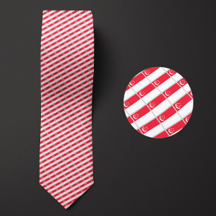 Flag of Singapore Pattern Neck Tie