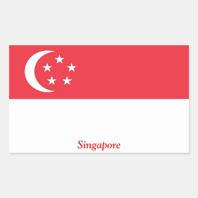 Flag of Singapore Rectangular Sticker (Front)