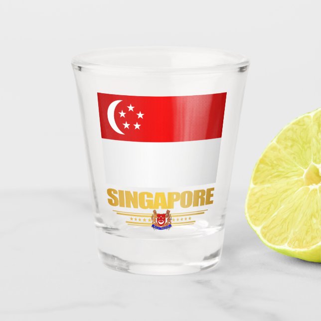 Flag of Singapore Shot Glass (Front)