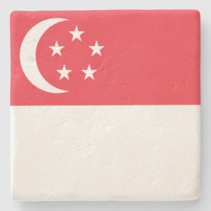 Flag of Singapore Stone Coaster