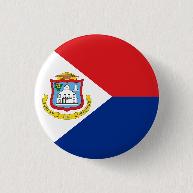 Flag of Sint Maarten Button (Front)