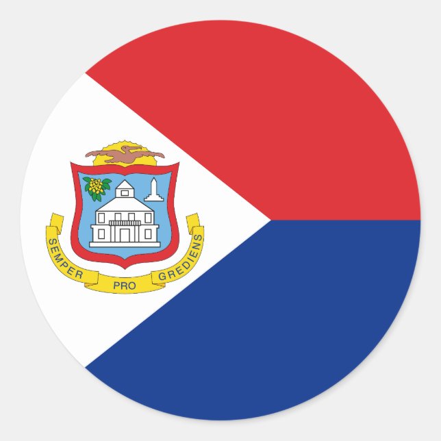 Flag of Sint Maarten Classic Round Sticker (Front)