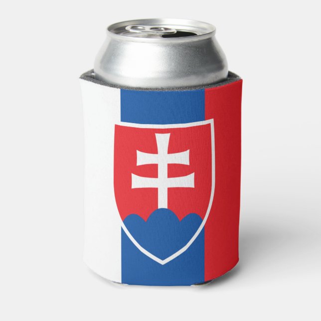 flag of Slovakia (vertical variant) Can Cooler (Can Back)