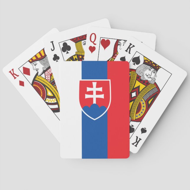 flag of Slovakia (vertical variant) Poker Cards (Back)