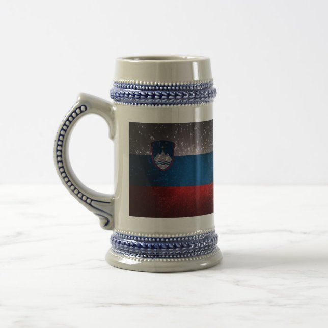 Flag of Slovenia Beer Stein (Left)