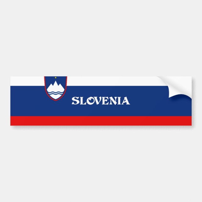 Flag of Slovenia, labeled Bumper Sticker (Front)