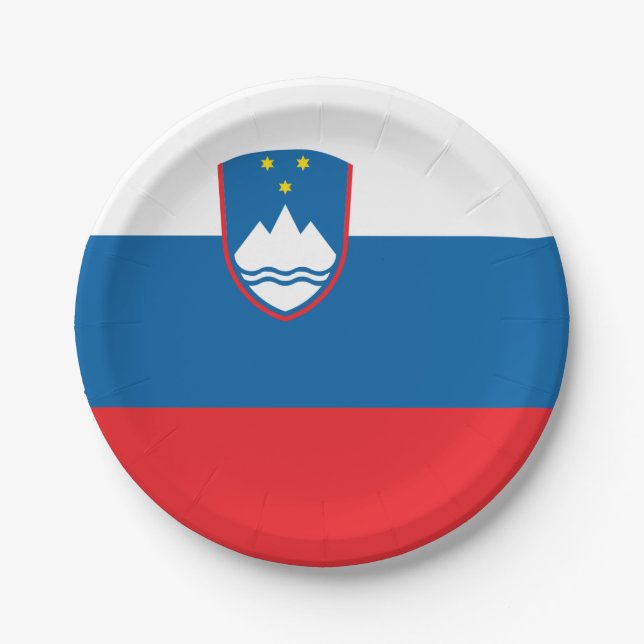 Flag of Slovenia Paper Plates (Front)