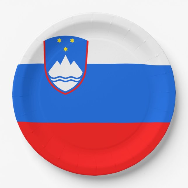 Flag of Slovenia Paper Plates (Front)