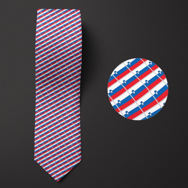 Flag of Slovenia Pattern Neck Tie (Creator Uploaded)